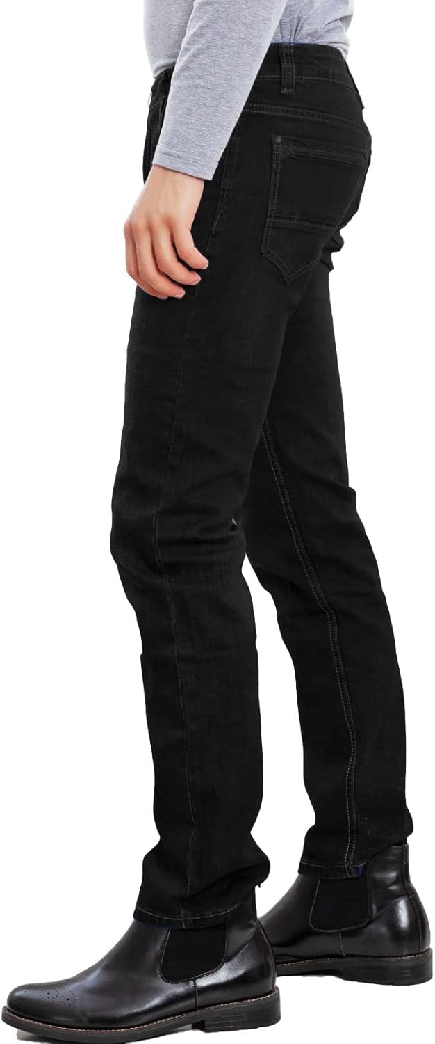 Jean homme régulier taille mi-haute coupe droite en coton doux