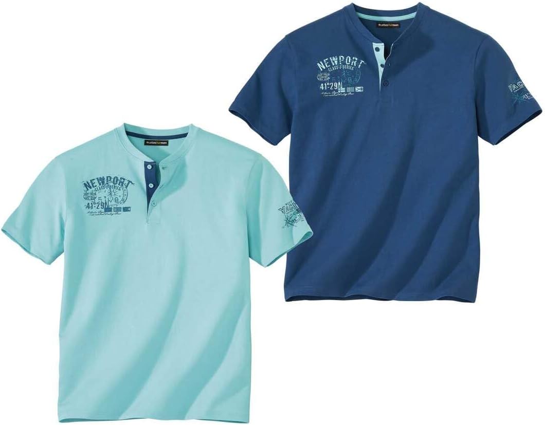 Lot de 2 Tee-Shirts Homme – Col Rond, Manches Courtes, Coton Confort