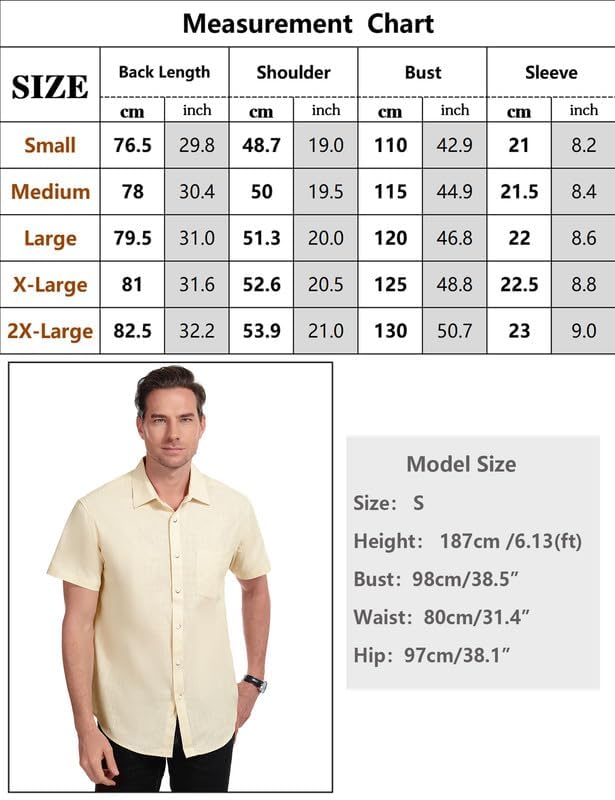 T-shirt chemise homme style casual tissu naturel col classique