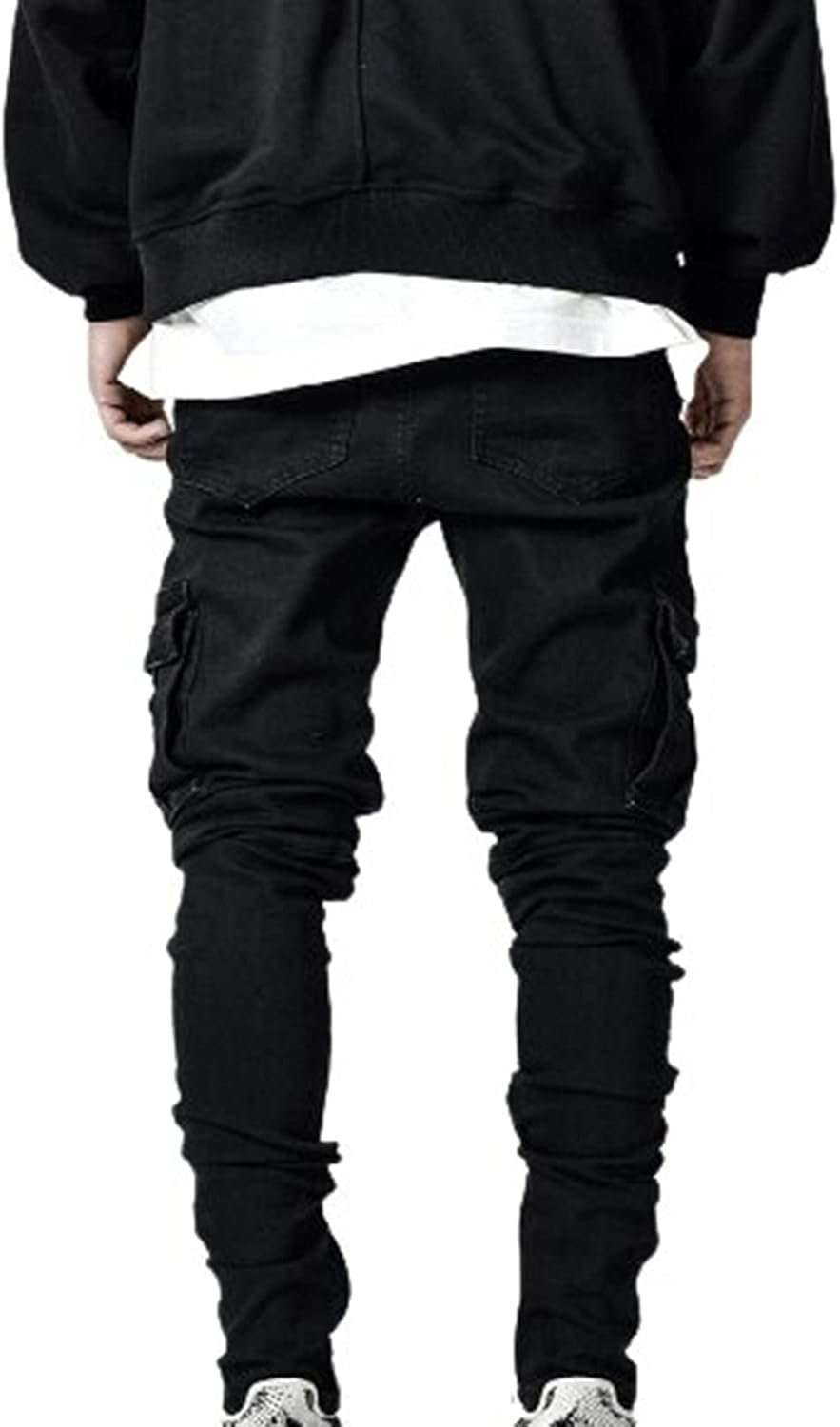 Jean homme coupe slim délavé style hip-hop rétro confortable