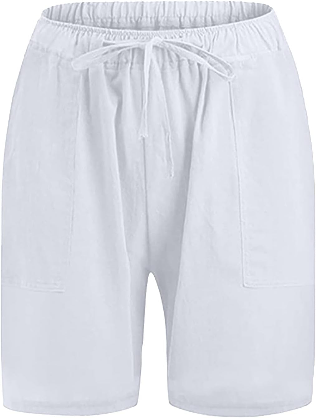 Short homme coton lin grande taille été avec poches fonctionnelles
