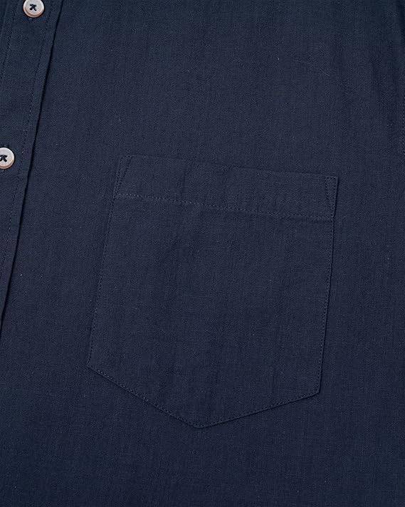 Chemise en lin homme col mao été manches courtes unie classique