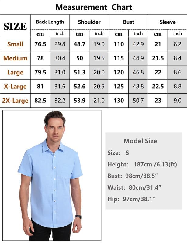 T-shirt chemise homme style casual tissu naturel col classique