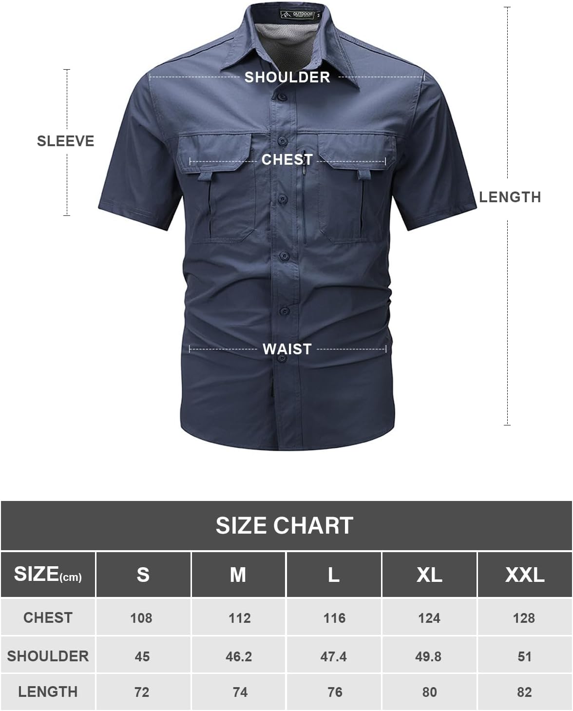Chemise Randonnée Homme à Manches Courtes – Anti-UV, Déperlante, Respirante