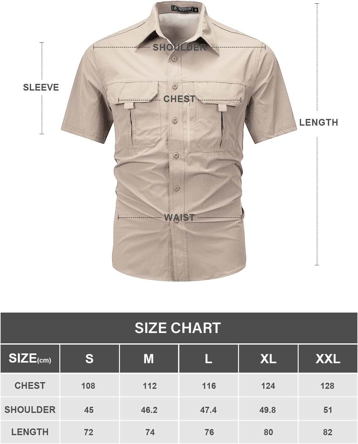 Chemise Randonnée Homme à Manches Courtes – Anti-UV, Déperlante, Respirante