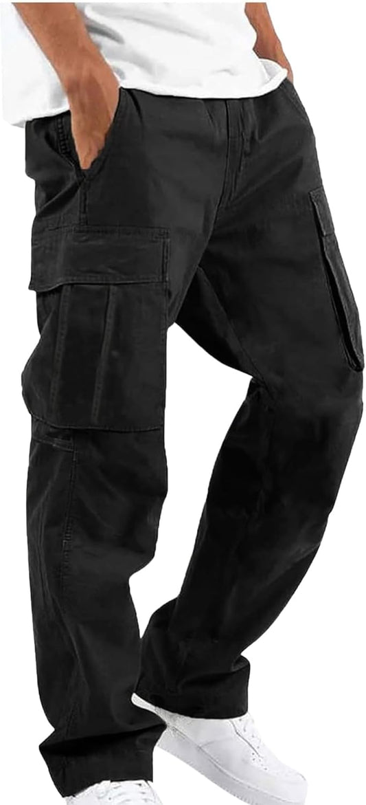 Pantalon homme style cargo ample avec élastique et poches