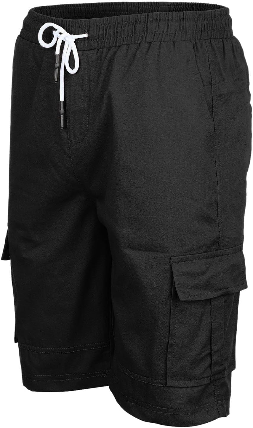 Short cargo homme multi-poches taille élastique coupe large