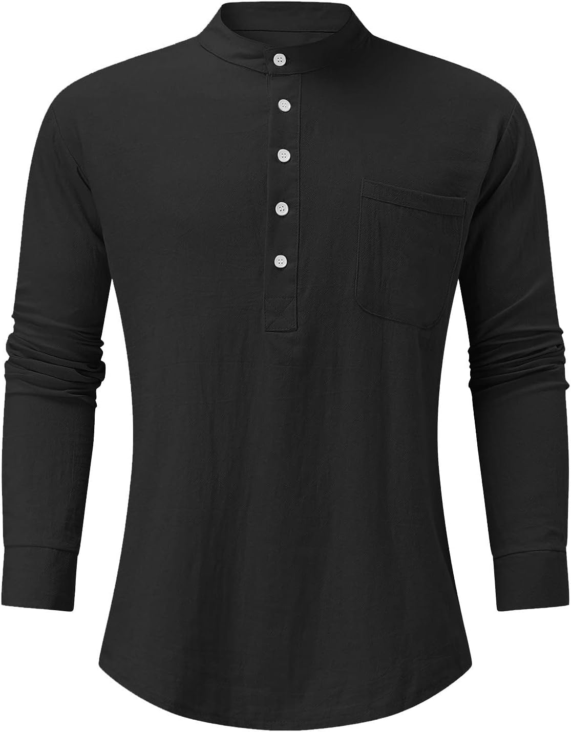 Chemise décontractée homme lin col boutonné coupe moderne