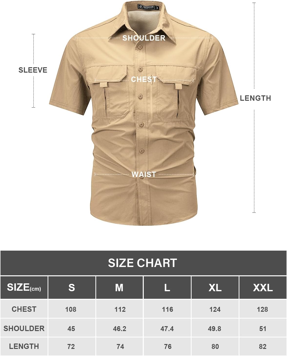 Chemise Randonnée Homme à Manches Courtes – Anti-UV, Déperlante, Respirante