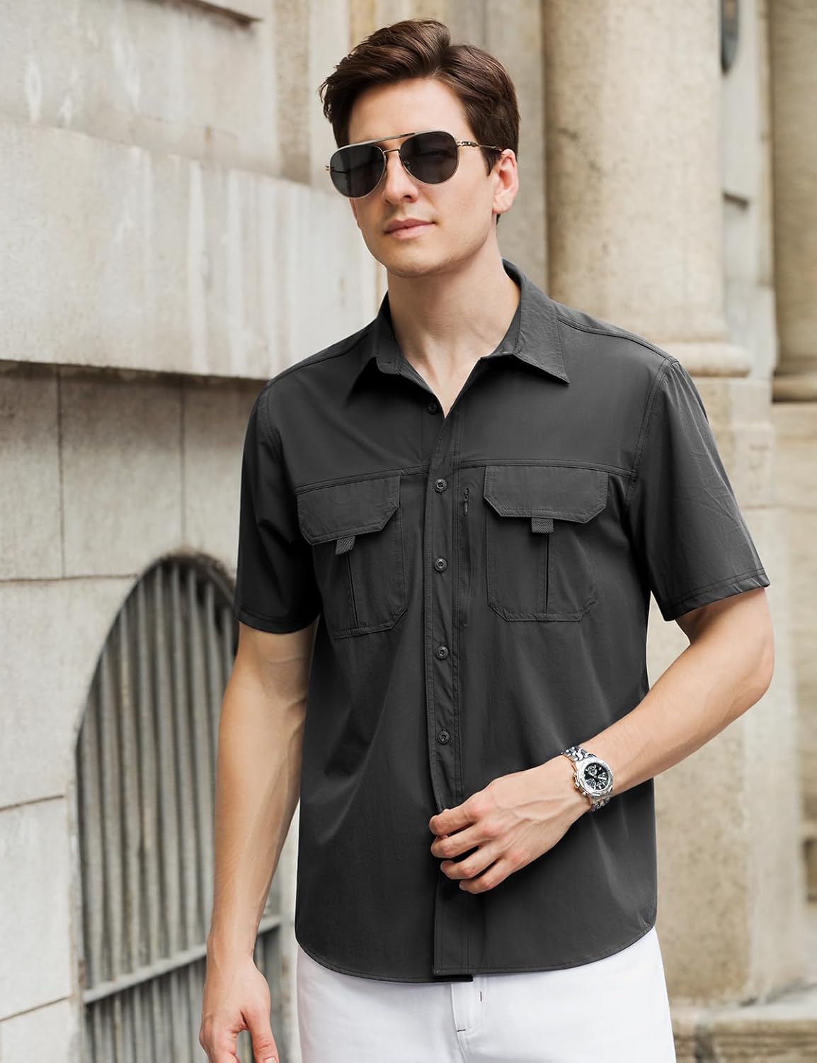 Chemise Randonnée Homme à Manches Courtes – Anti-UV, Déperlante, Respirante