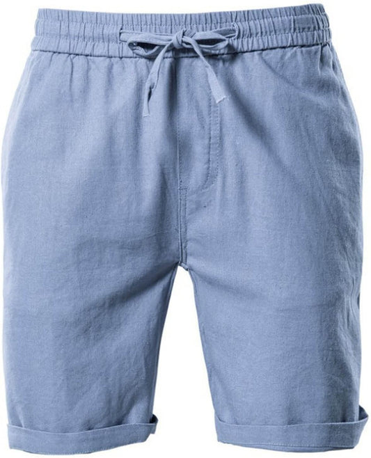 Bermuda homme décontracté tissu léger poches cordon de serrage