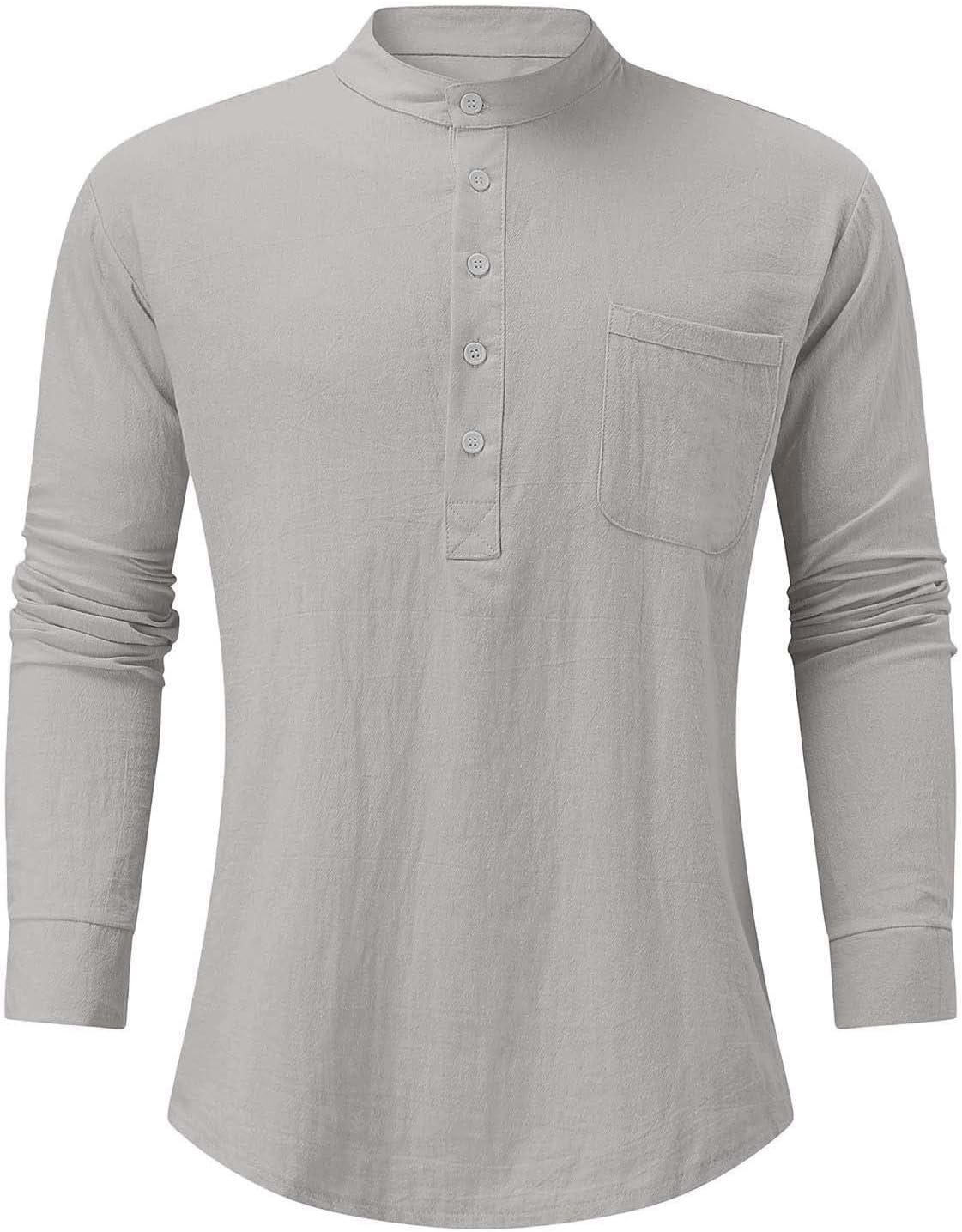 Chemise décontractée homme lin col boutonné coupe moderne