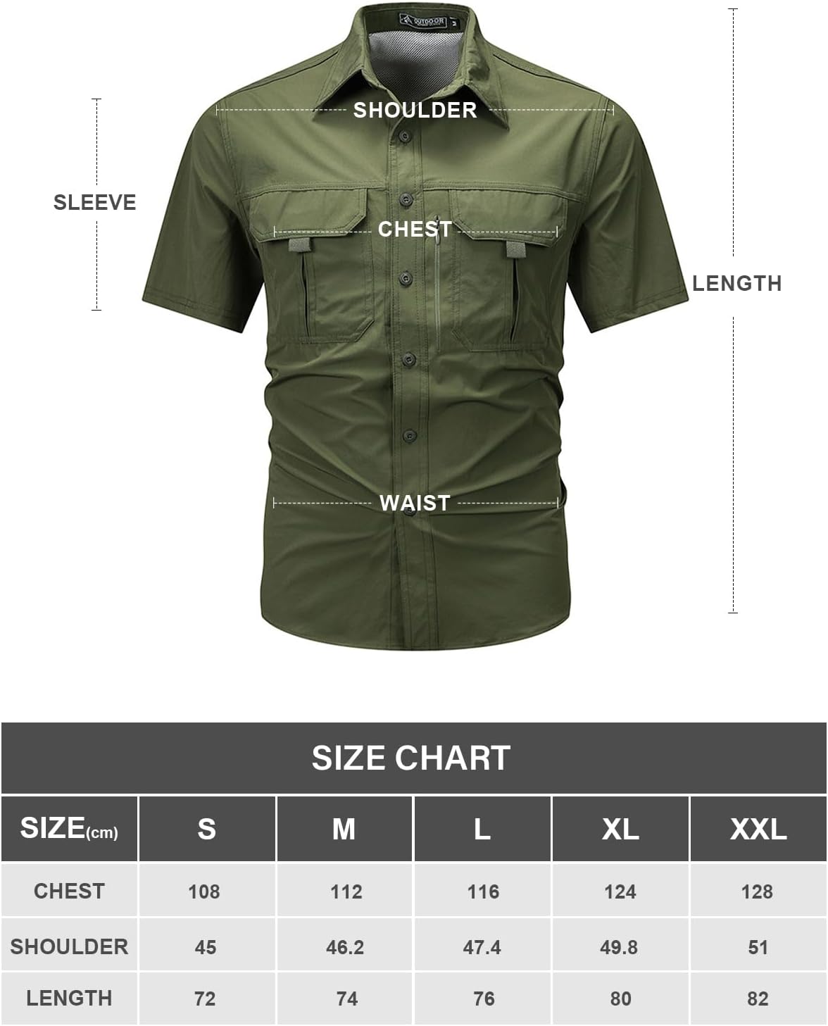 Chemise Randonnée Homme à Manches Courtes – Anti-UV, Déperlante, Respirante