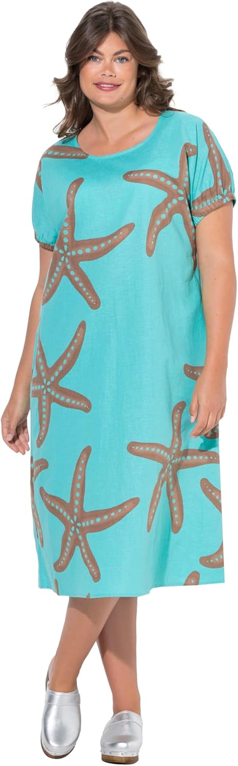 Tenue d'été femme en lin col rond coupe ample confortable