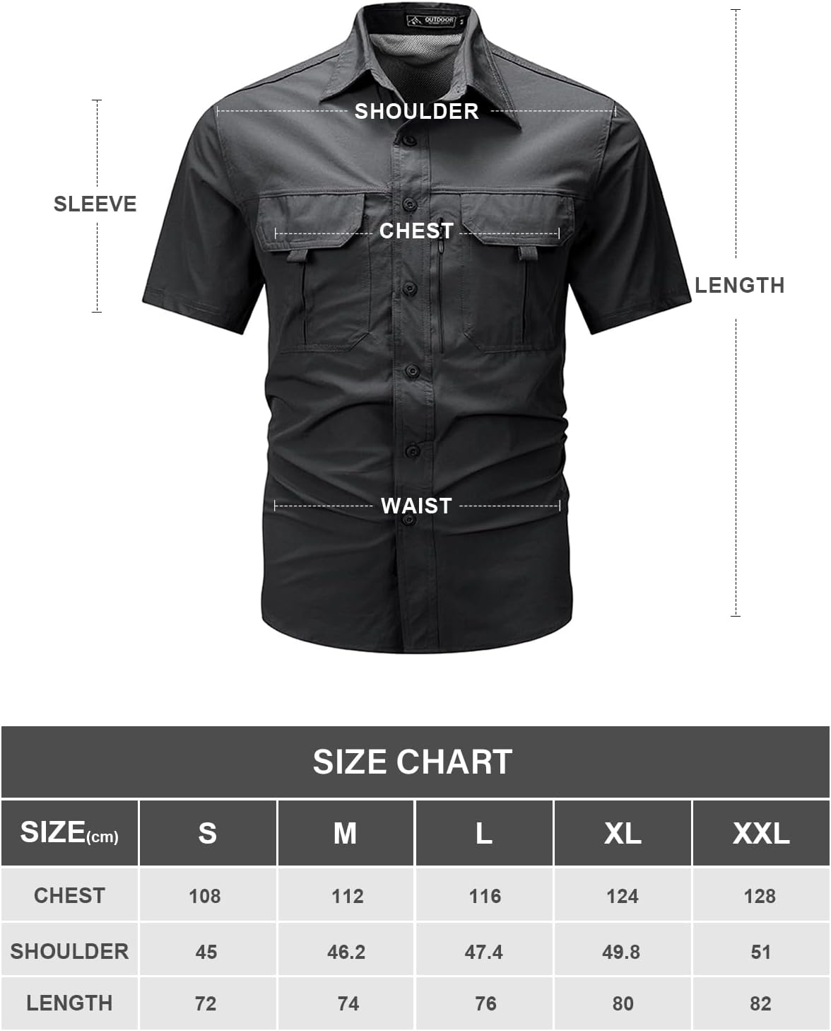 Chemise Randonnée Homme à Manches Courtes – Anti-UV, Déperlante, Respirante