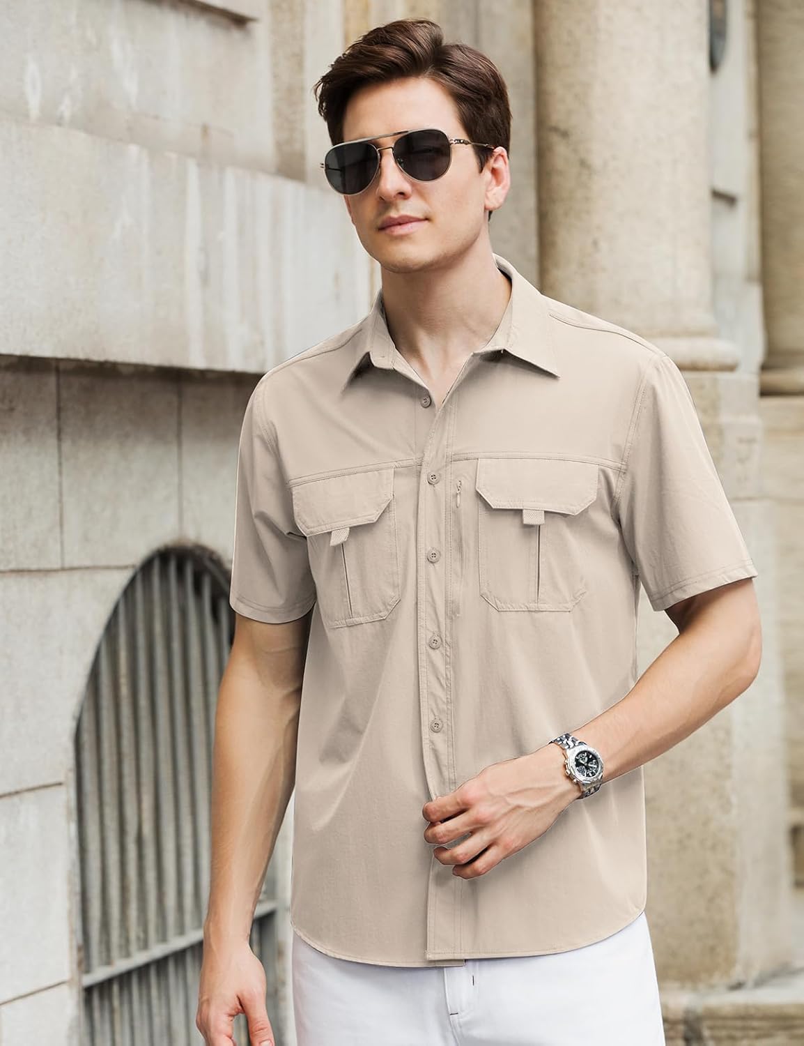 Chemise Randonnée Homme à Manches Courtes – Anti-UV, Déperlante, Respirante