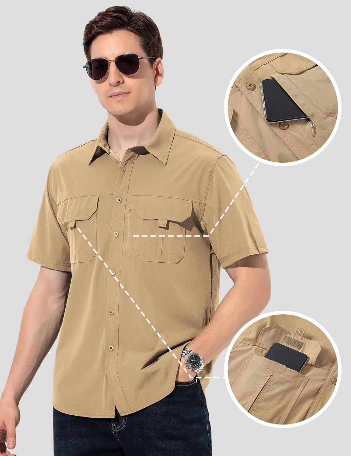Chemise Randonnée Homme à Manches Courtes – Anti-UV, Déperlante, Respirante