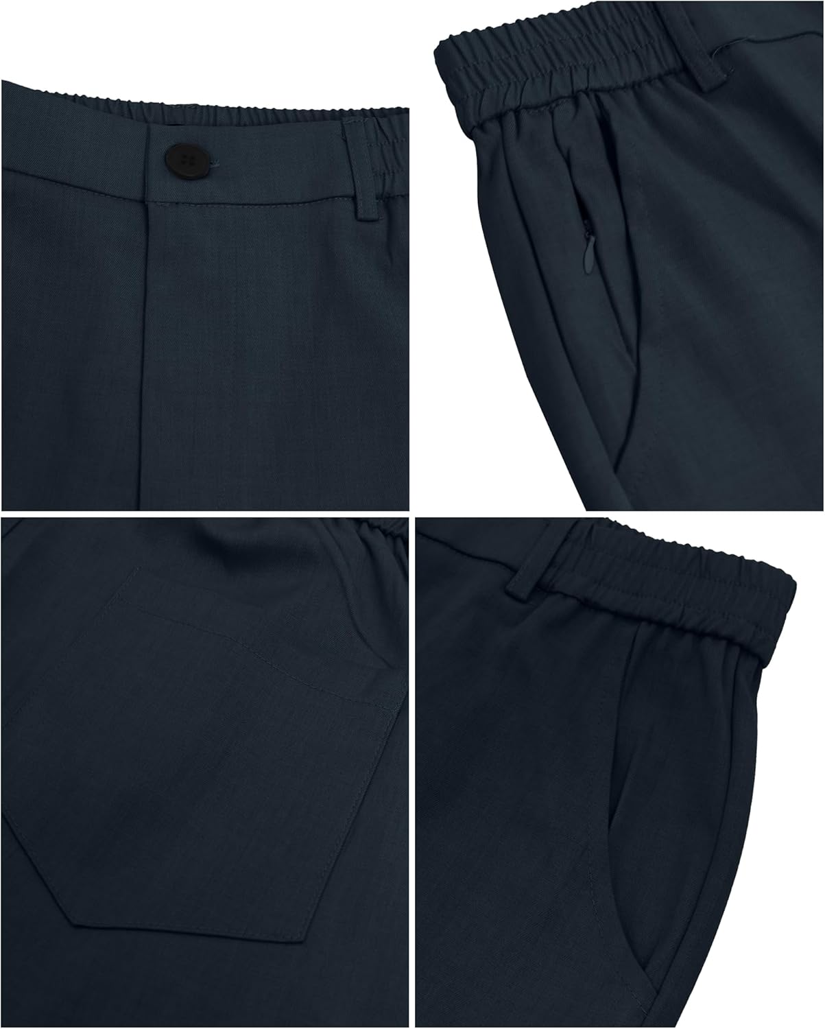 Pantalon homme coton stretch uni coupe droite taille élastique