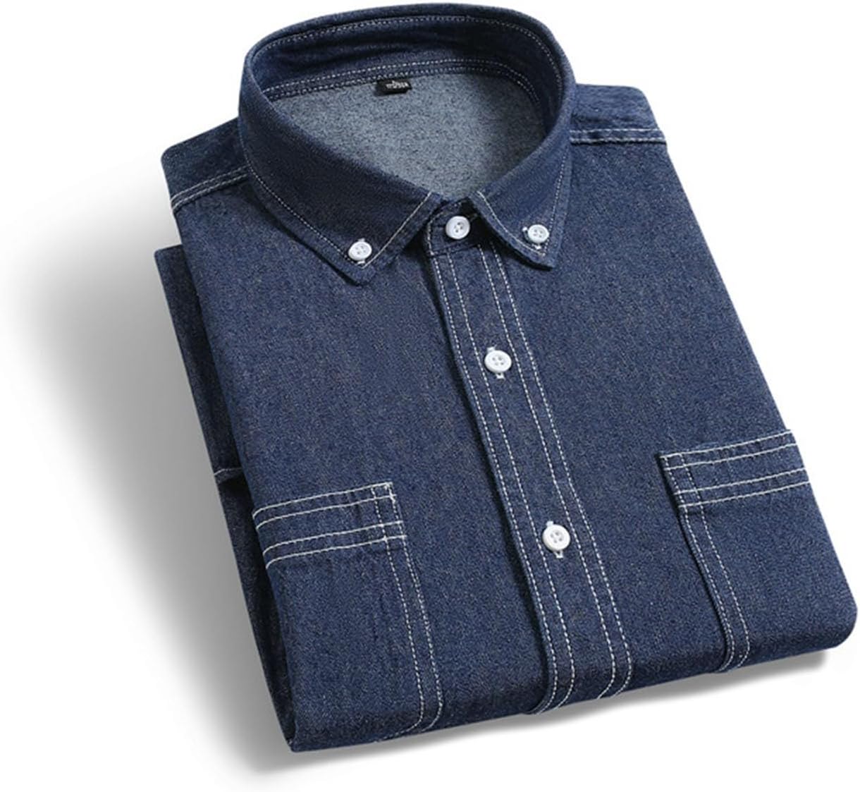 Haut été homme en jean style vintage manches courtes unies