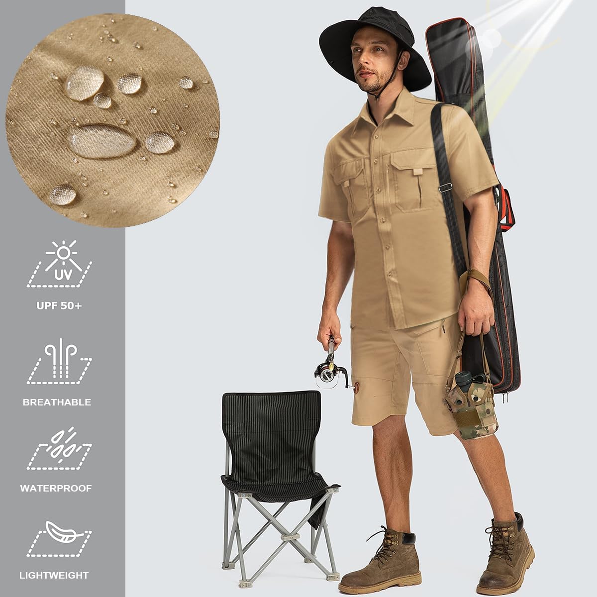 Chemise Randonnée Homme à Manches Courtes – Anti-UV, Déperlante, Respirante