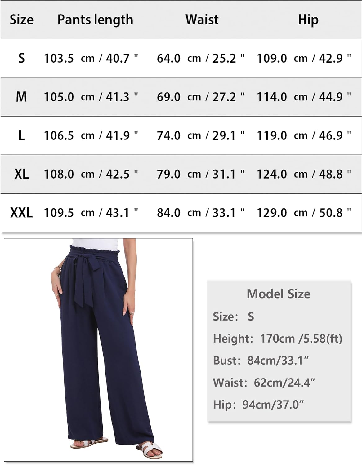 Pantalon femme taille haute ceinture large jambes larges chic