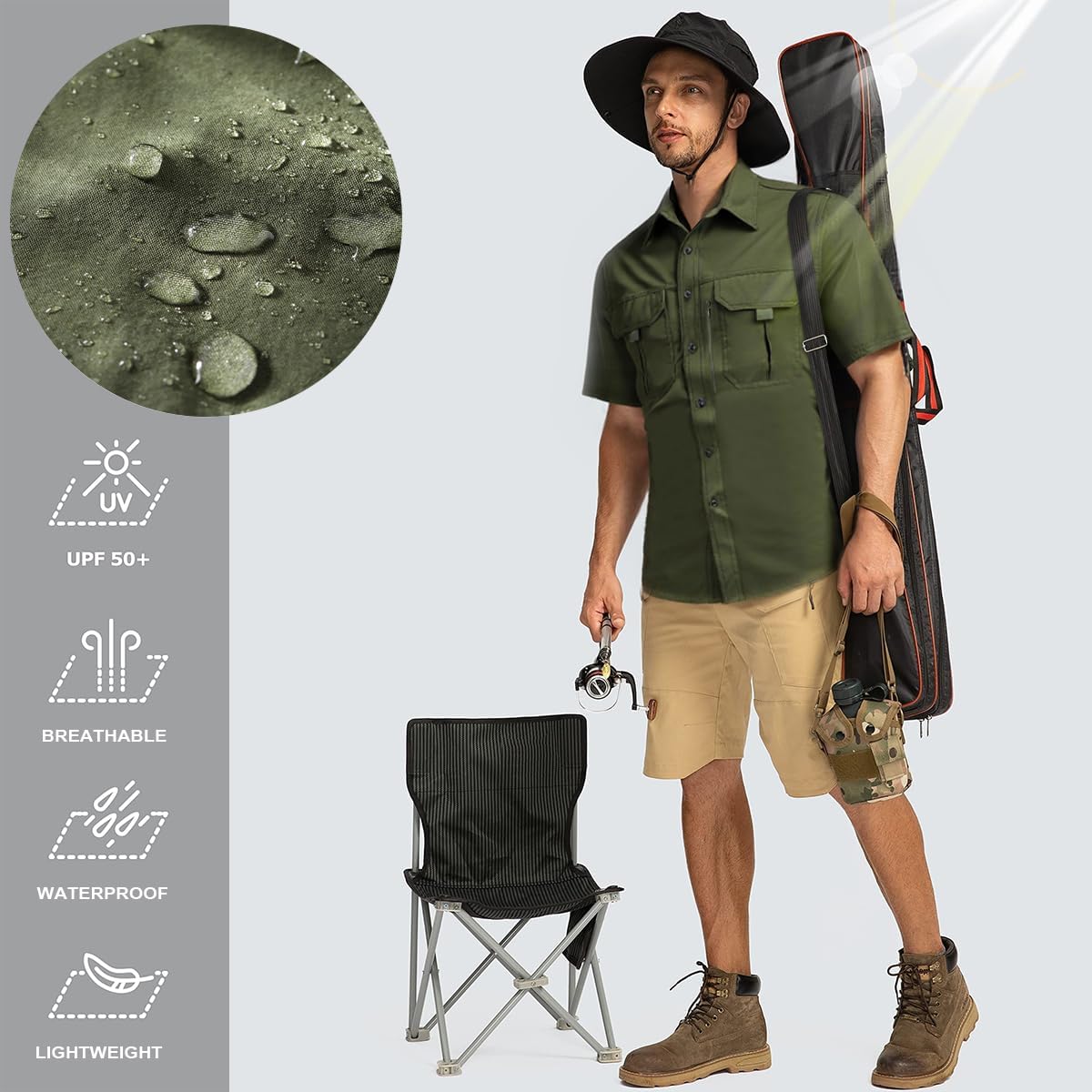 Chemise Randonnée Homme à Manches Courtes – Anti-UV, Déperlante, Respirante