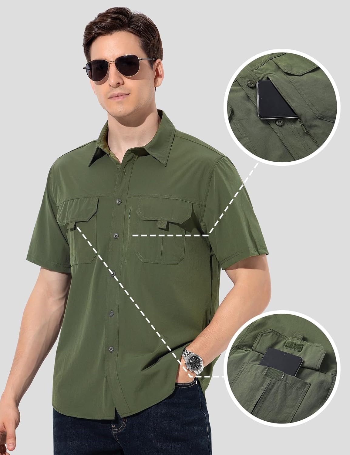 Chemise Randonnée Homme à Manches Courtes – Anti-UV, Déperlante, Respirante