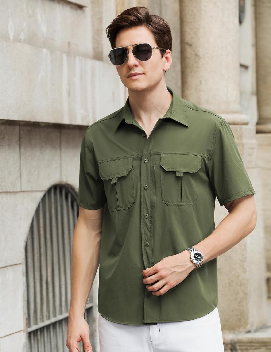 Chemise Randonnée Homme à Manches Courtes – Anti-UV, Déperlante, Respirante