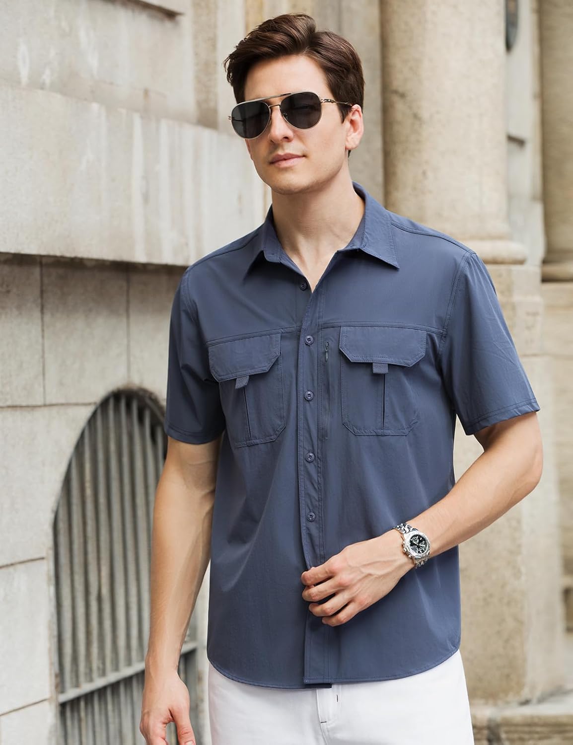 Chemise Randonnée Homme à Manches Courtes – Anti-UV, Déperlante, Respirante