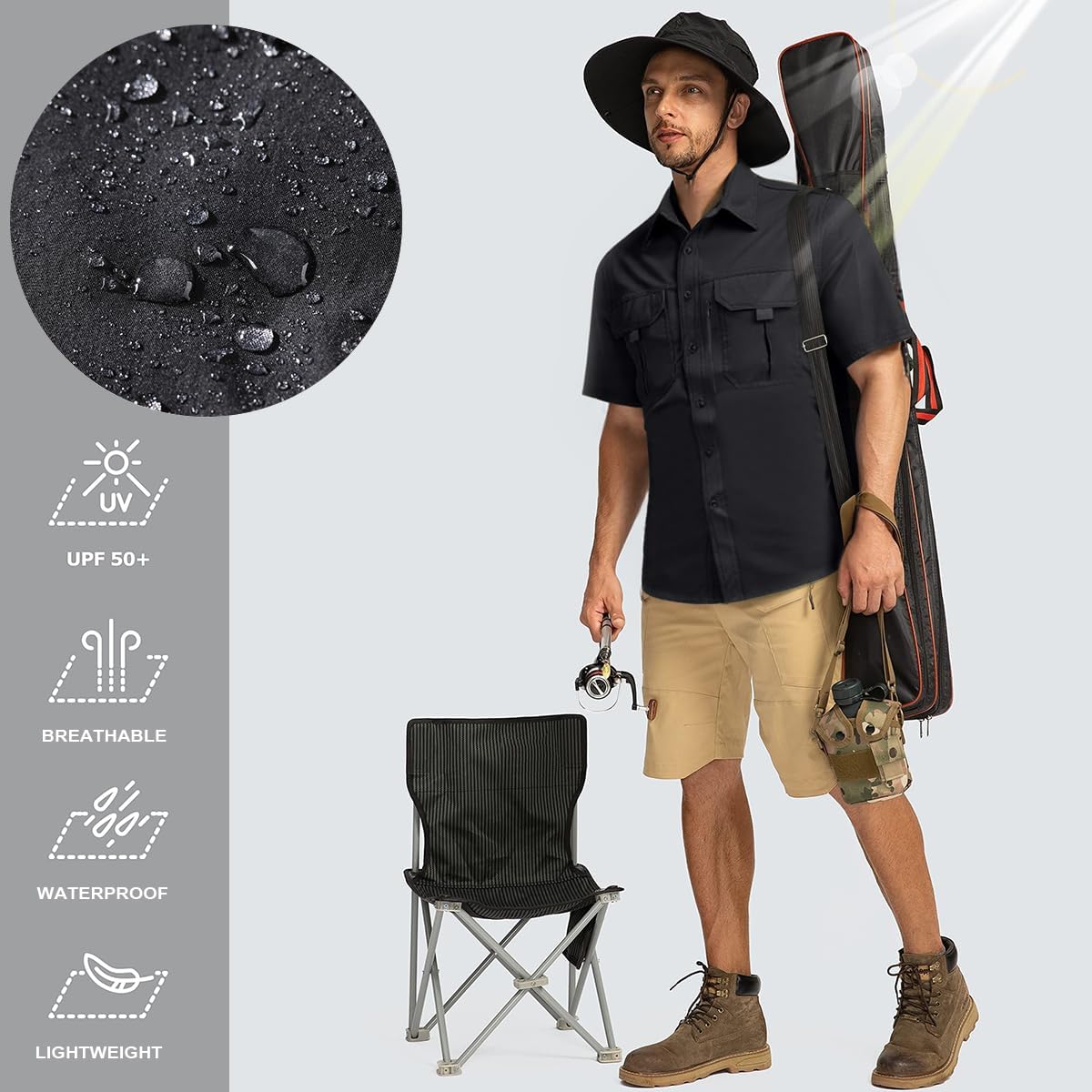 Chemise Randonnée Homme à Manches Courtes – Anti-UV, Déperlante, Respirante