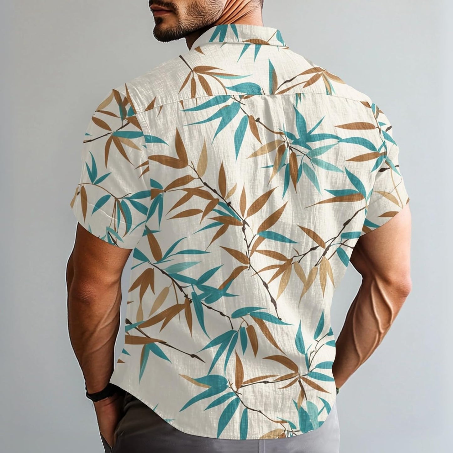 Polo homme été imprimé fleuri coupe ajustée style disco chic
