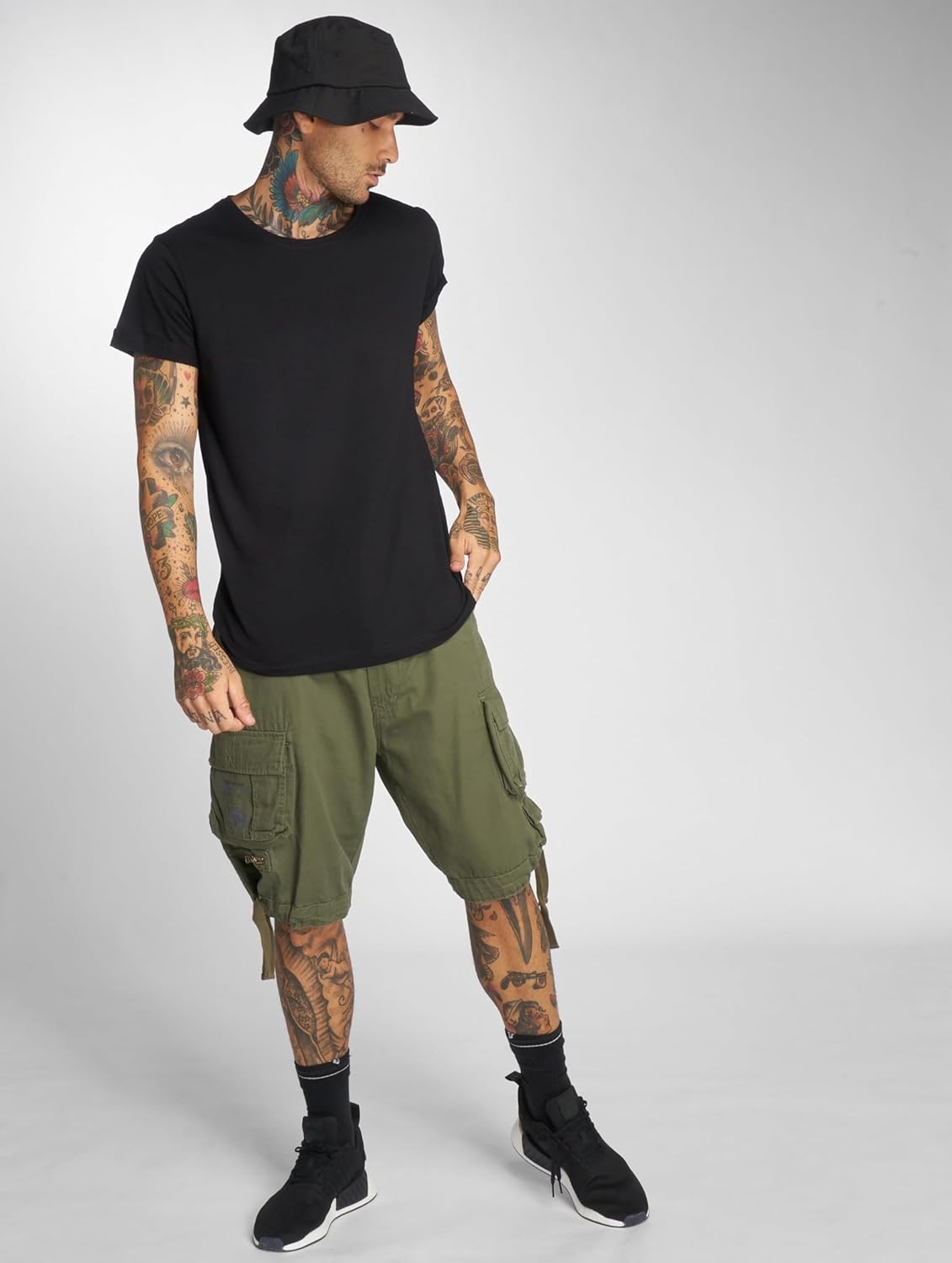 Short vintage homme style rétro décontracté été coupe droite