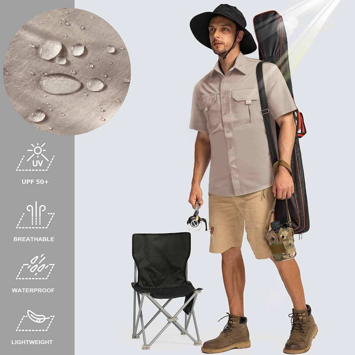 Chemise Randonnée Homme à Manches Courtes – Anti-UV, Déperlante, Respirante