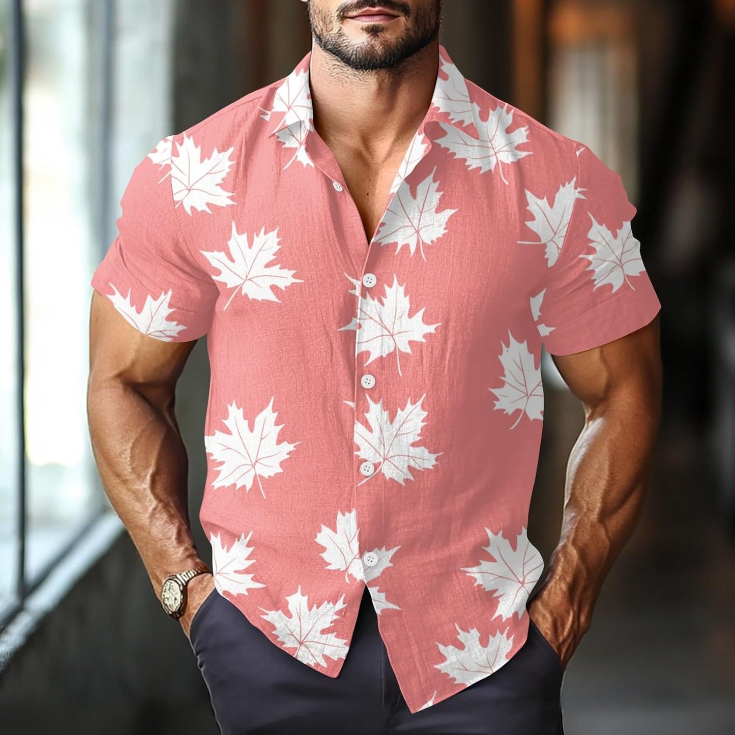 Polo imprimé homme coupe slim style disco pour look audacieux