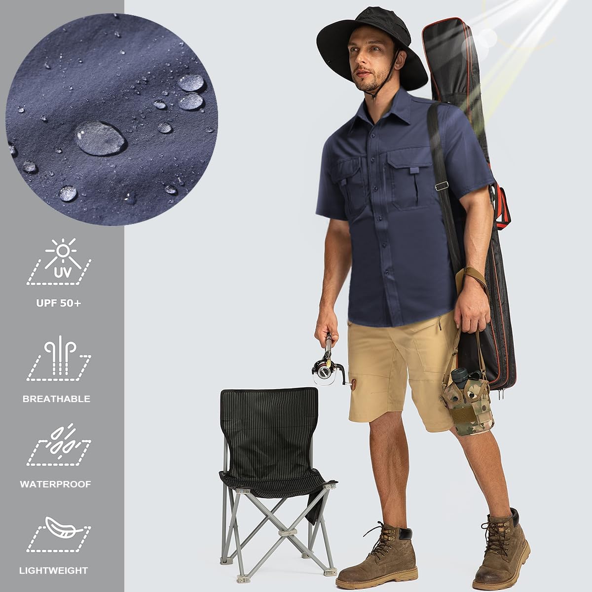 Chemise Randonnée Homme à Manches Courtes – Anti-UV, Déperlante, Respirante