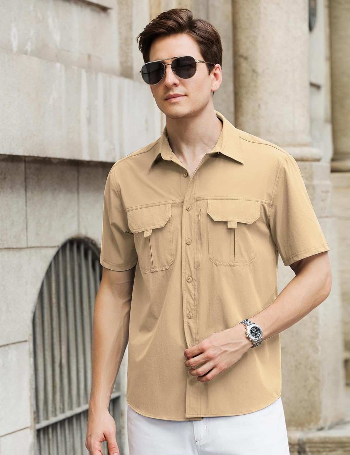 Chemise Randonnée Homme à Manches Courtes – Anti-UV, Déperlante, Respirante