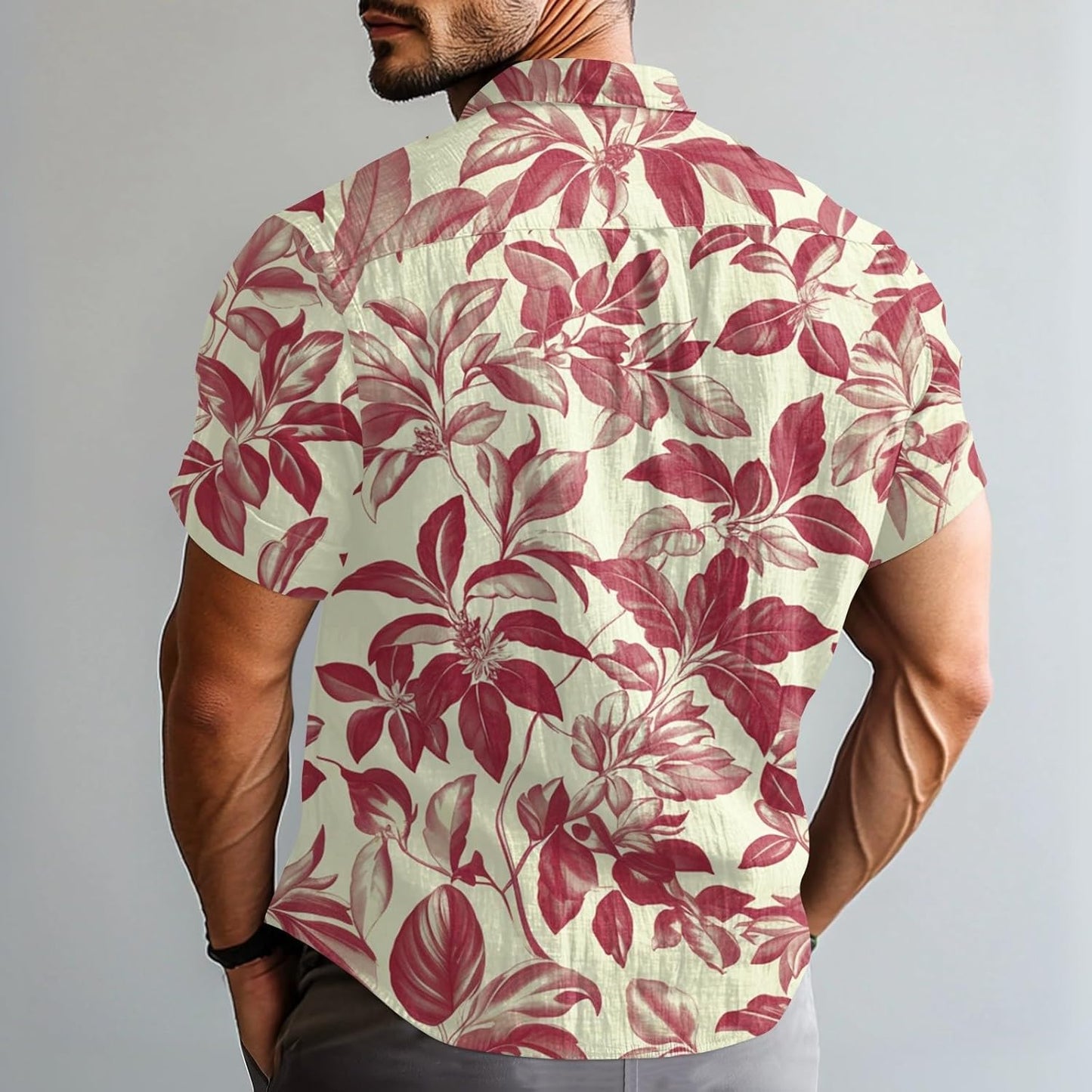 Polo disco homme été imprimé floral chic rétro avec coupe slim
