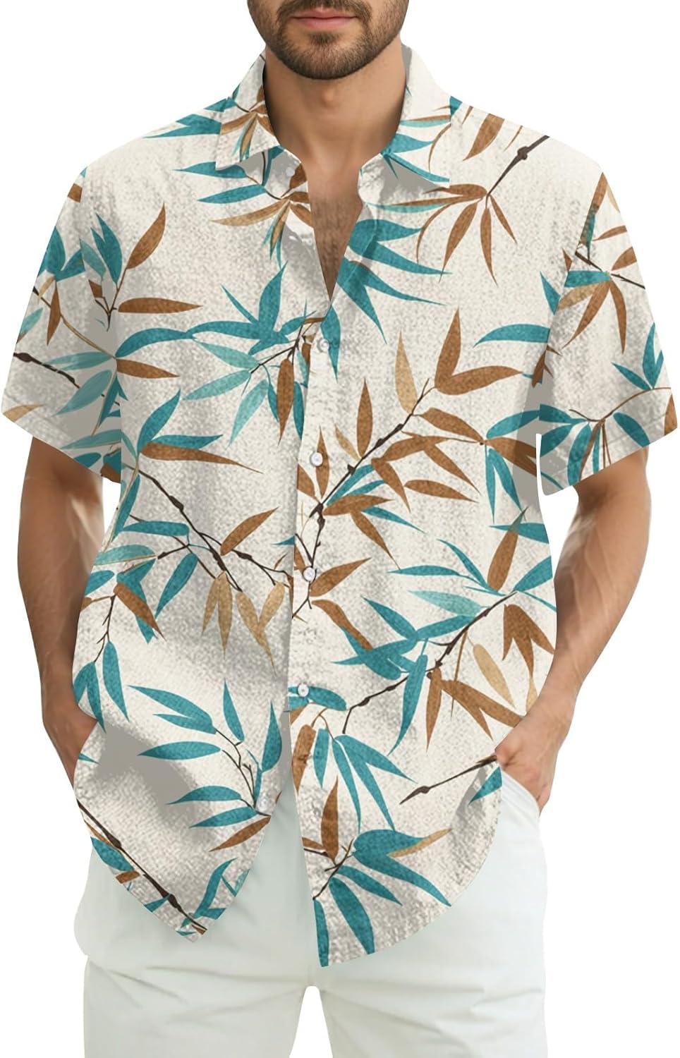 Polo homme été imprimé fleuri coupe ajustée style disco chic