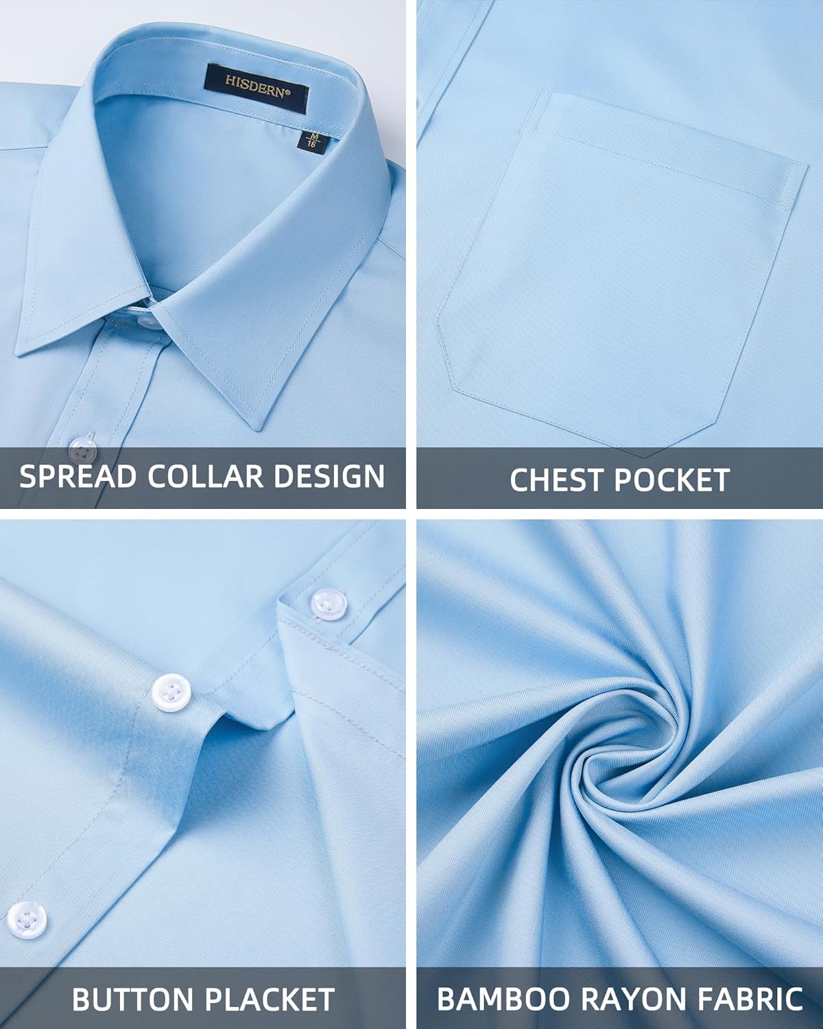 Chemise formelle homme tissu bambou léger avec poche pratique
