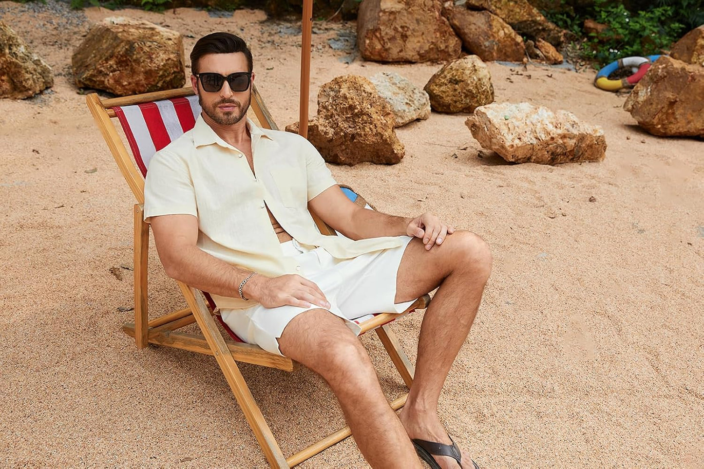 T-shirt chemise homme style casual tissu naturel col classique