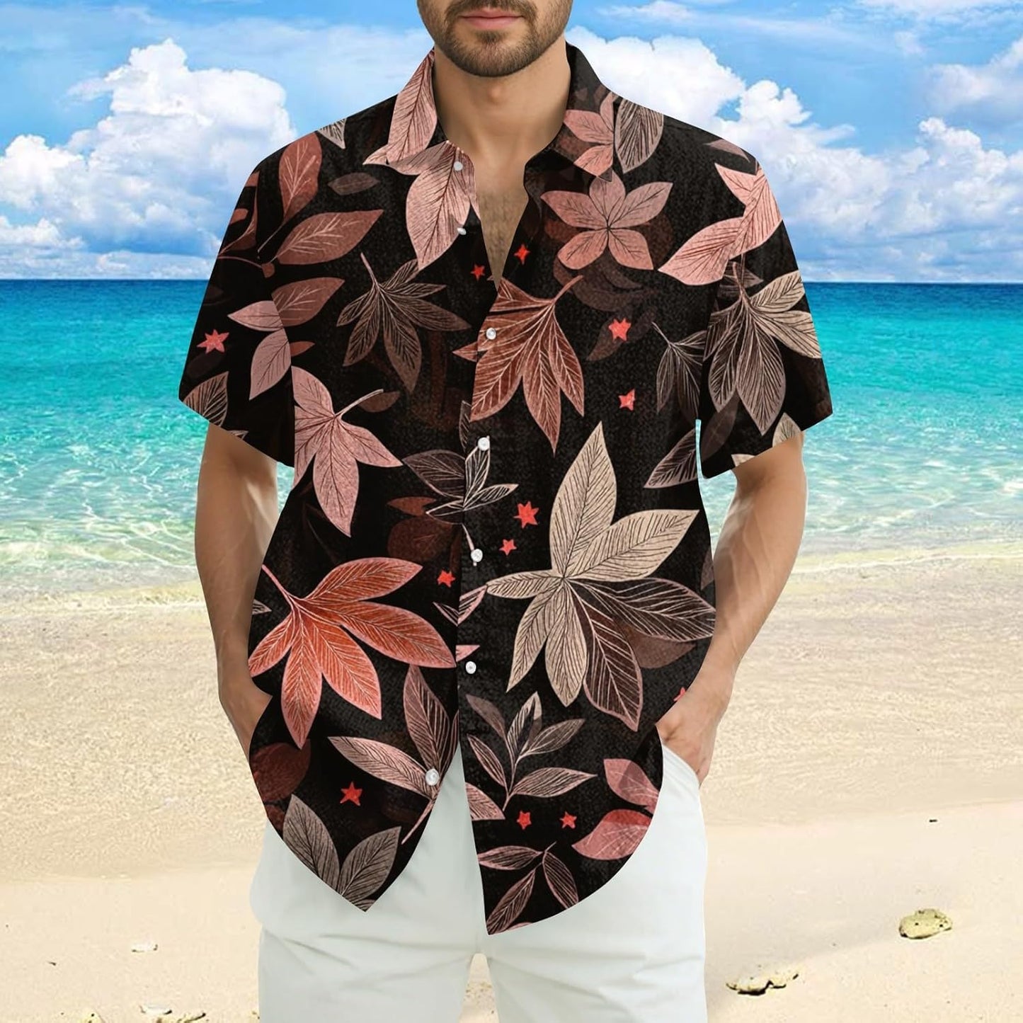 Polo fleuri homme ajusté vibe seventies pour briller cet été