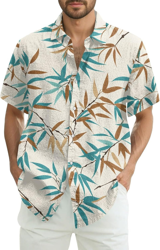 Polo homme été imprimé fleuri coupe ajustée style disco chic